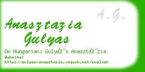 anasztazia gulyas business card